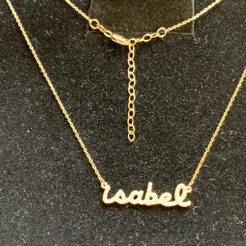 14k gold name necklace with diamonds - Picture 3 of 8